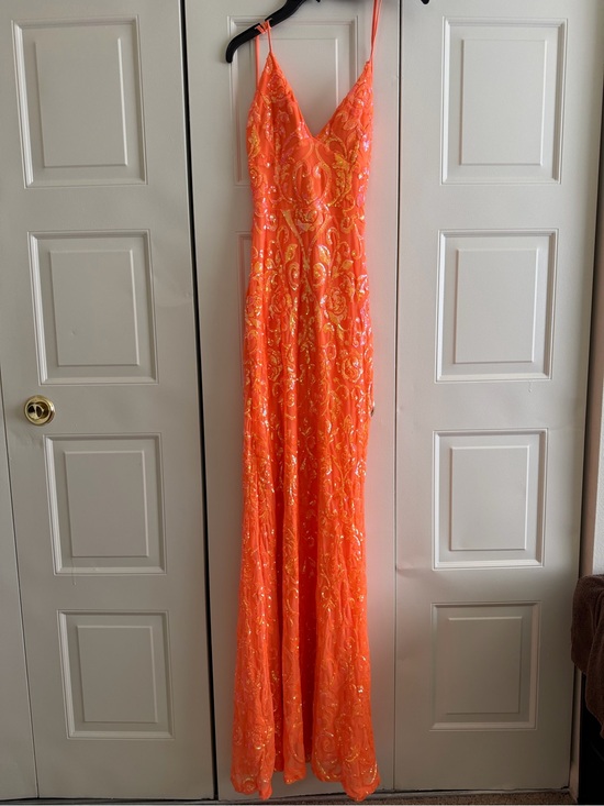 Windsor Dresses & Skirts - Windsor Neon Orange Sequin Prom Gown